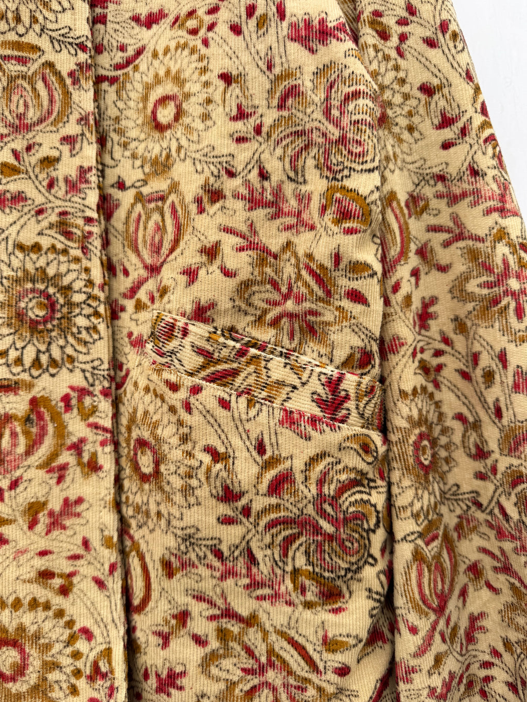 Blockprint Corduroy blazer - Floral Gold
