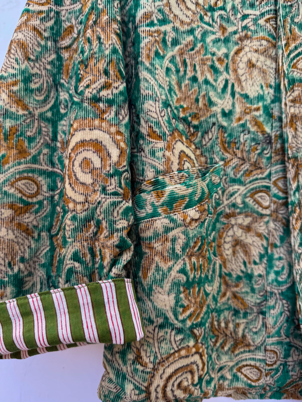 Blockprint Corduroy blazer - Floral green