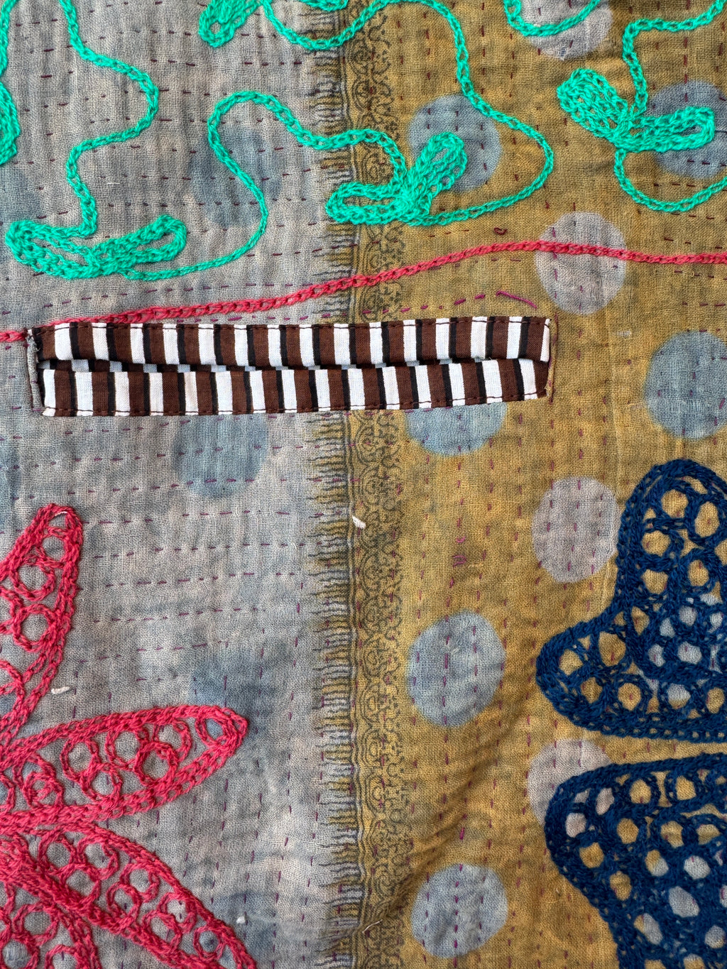 Waistcoat Kantha/Blockprint teddy 014