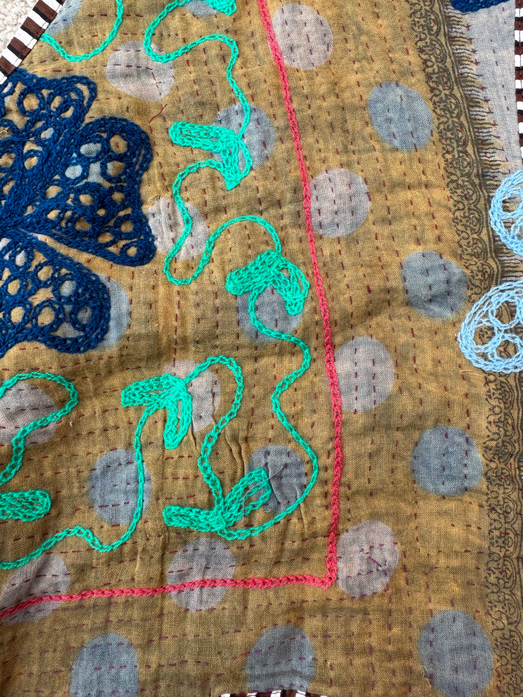 Waistcoat Kantha/Blockprint teddy 014