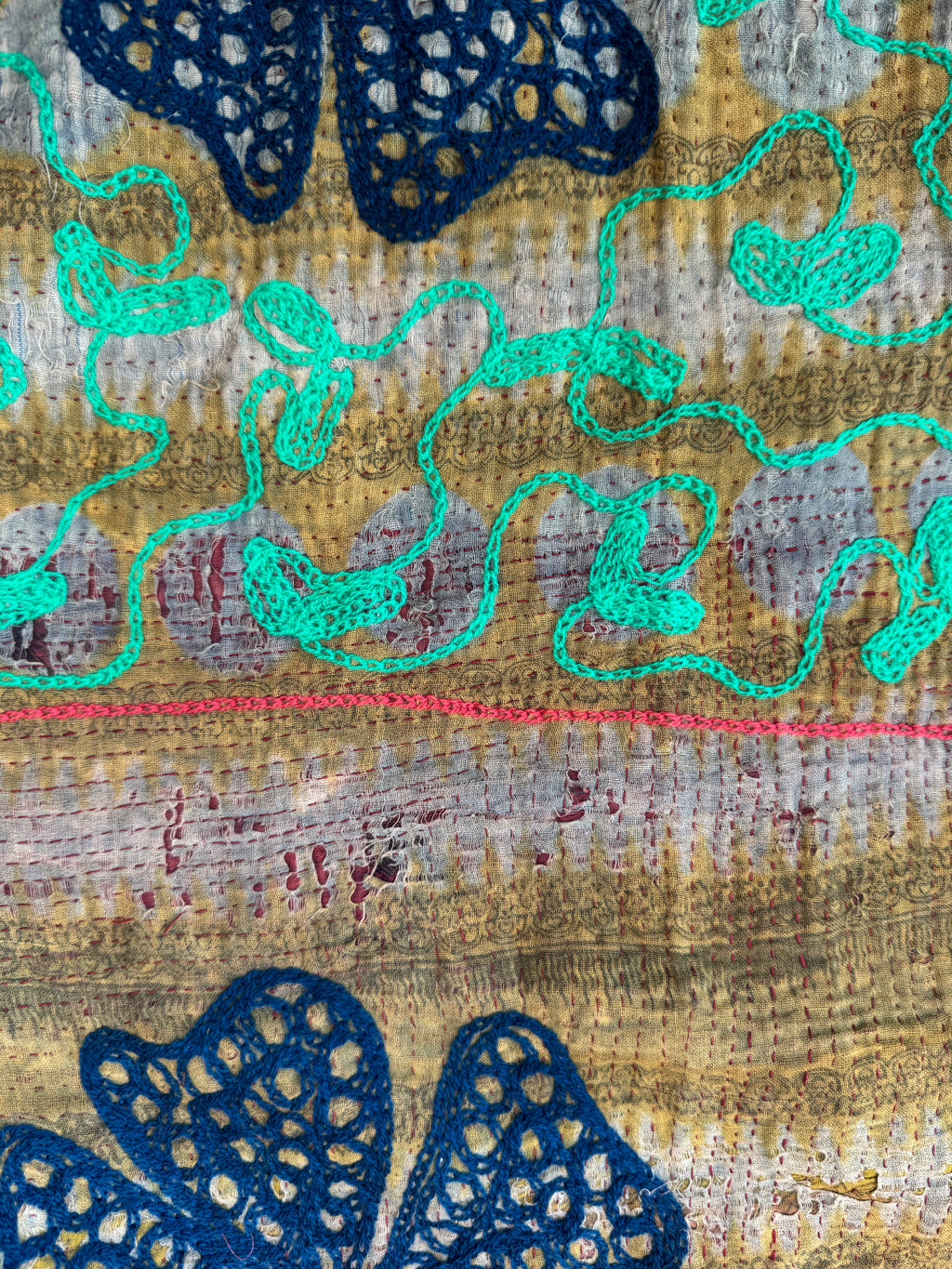 Waistcoat Kantha/Blockprint teddy 014