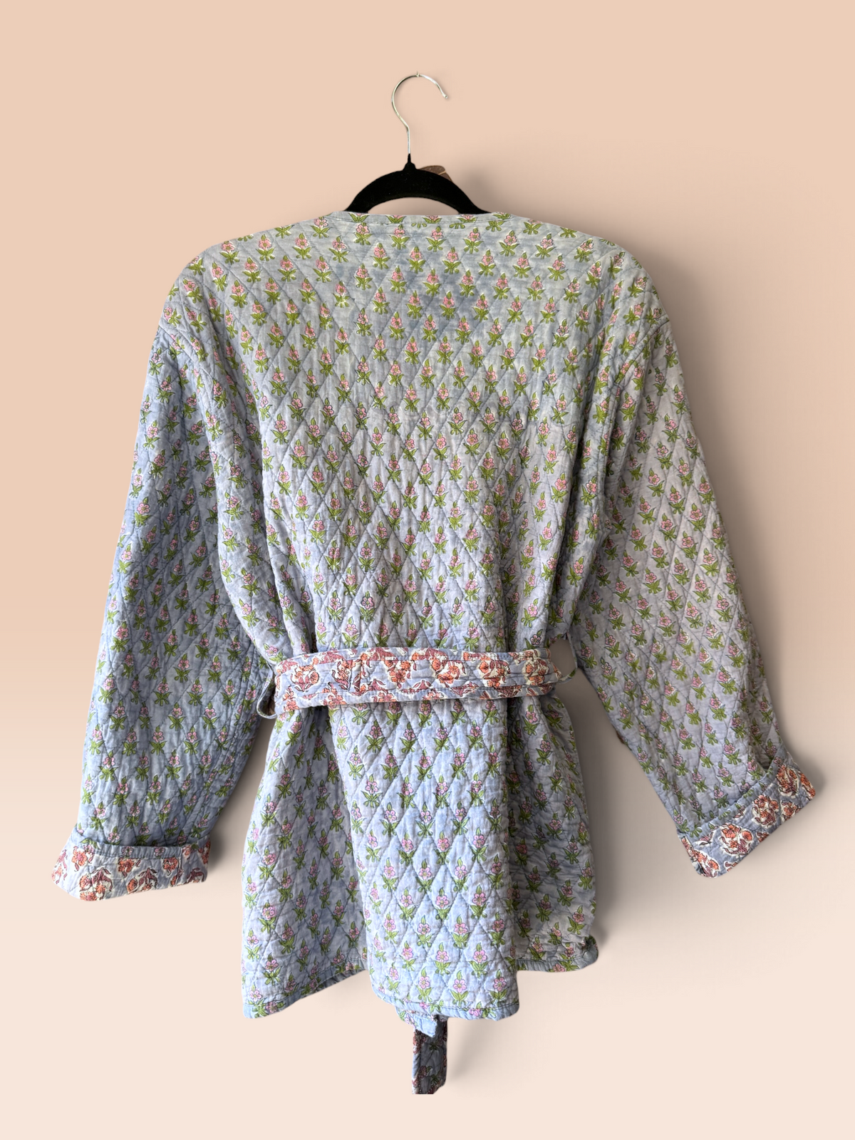 Blockprint Jacket pastel blue - 2ndhand