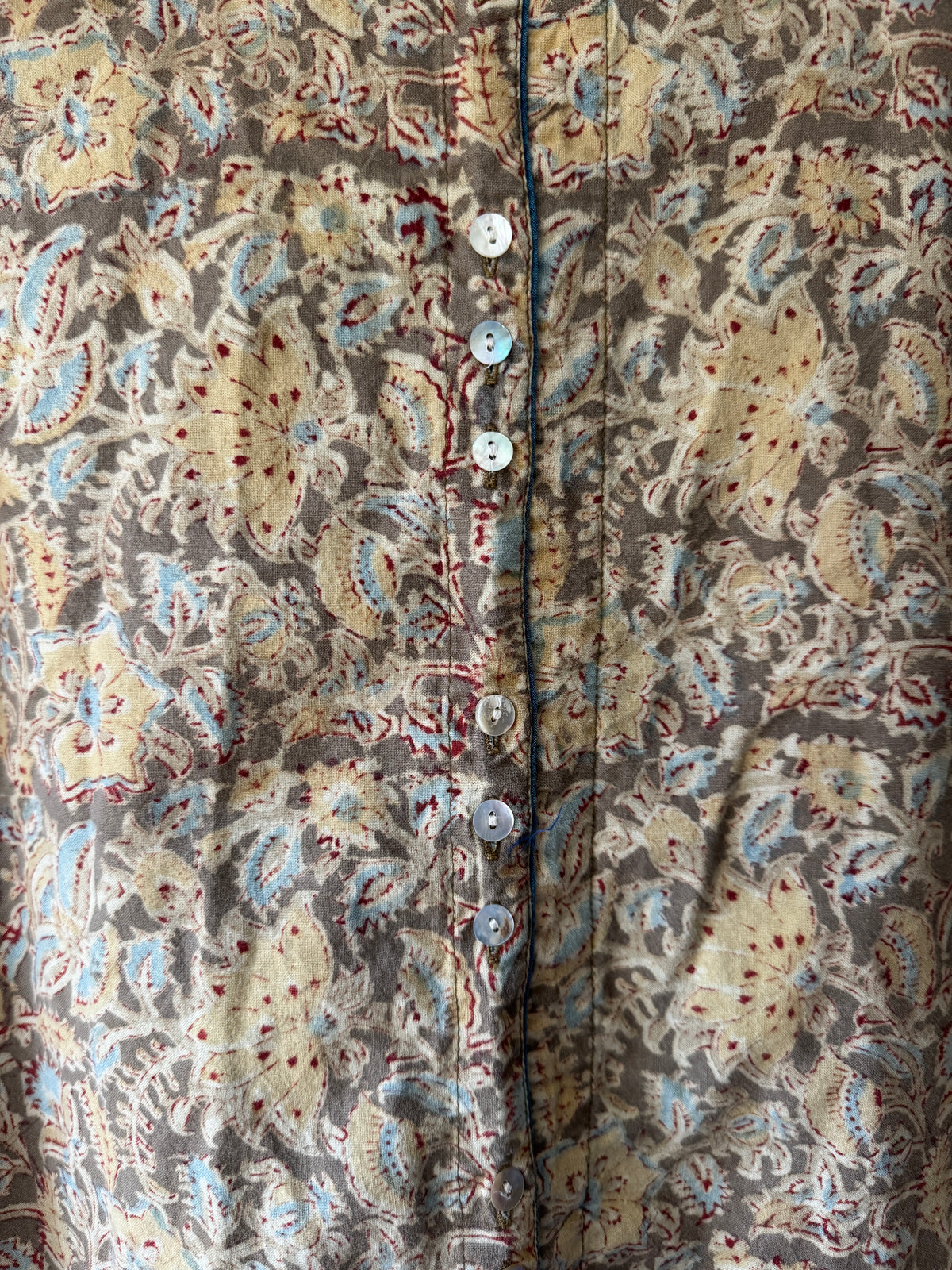 Floral block print blouse - 2ndhand