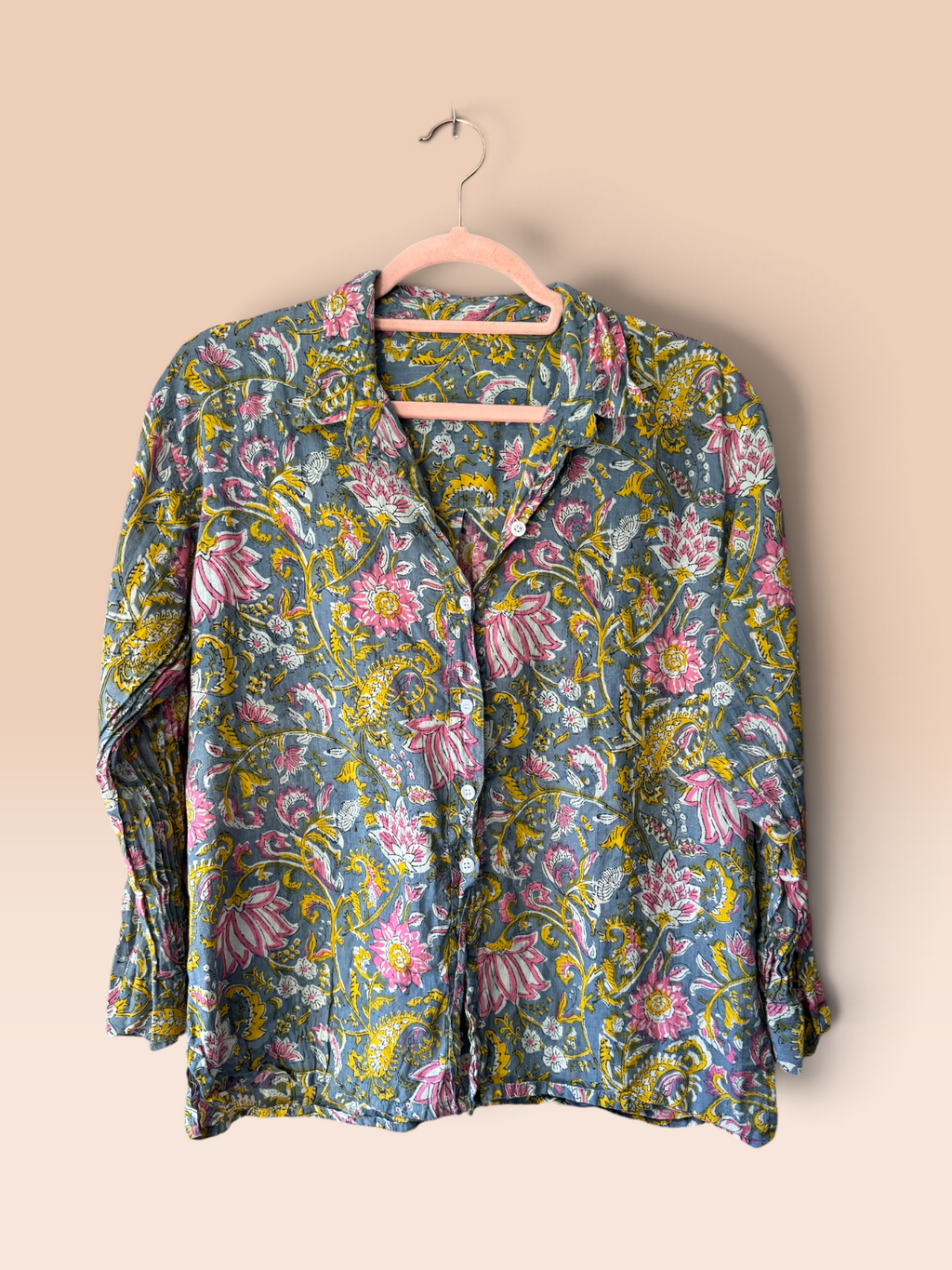 Floral block print blouse - 2ndhand