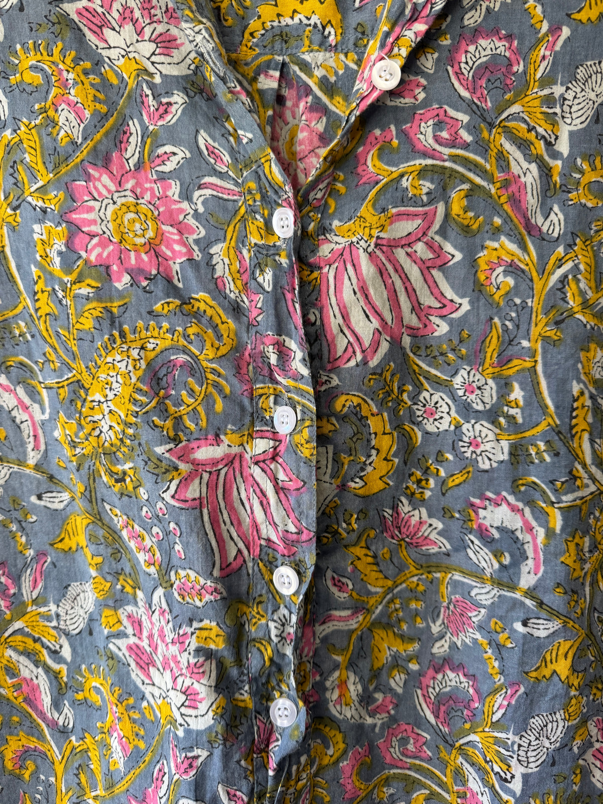Floral block print blouse - 2ndhand