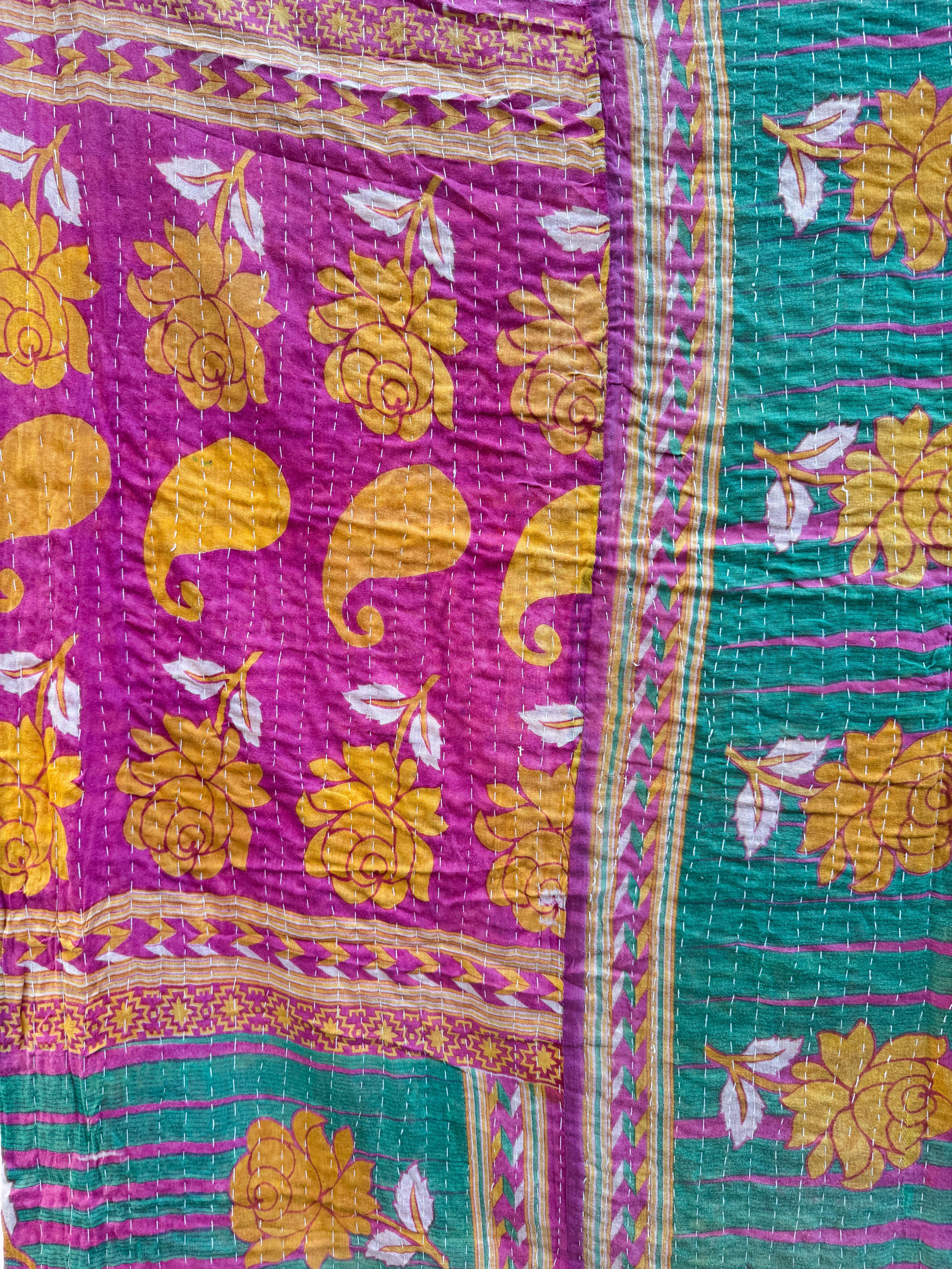 Kantha quilt - BIG stitch 01