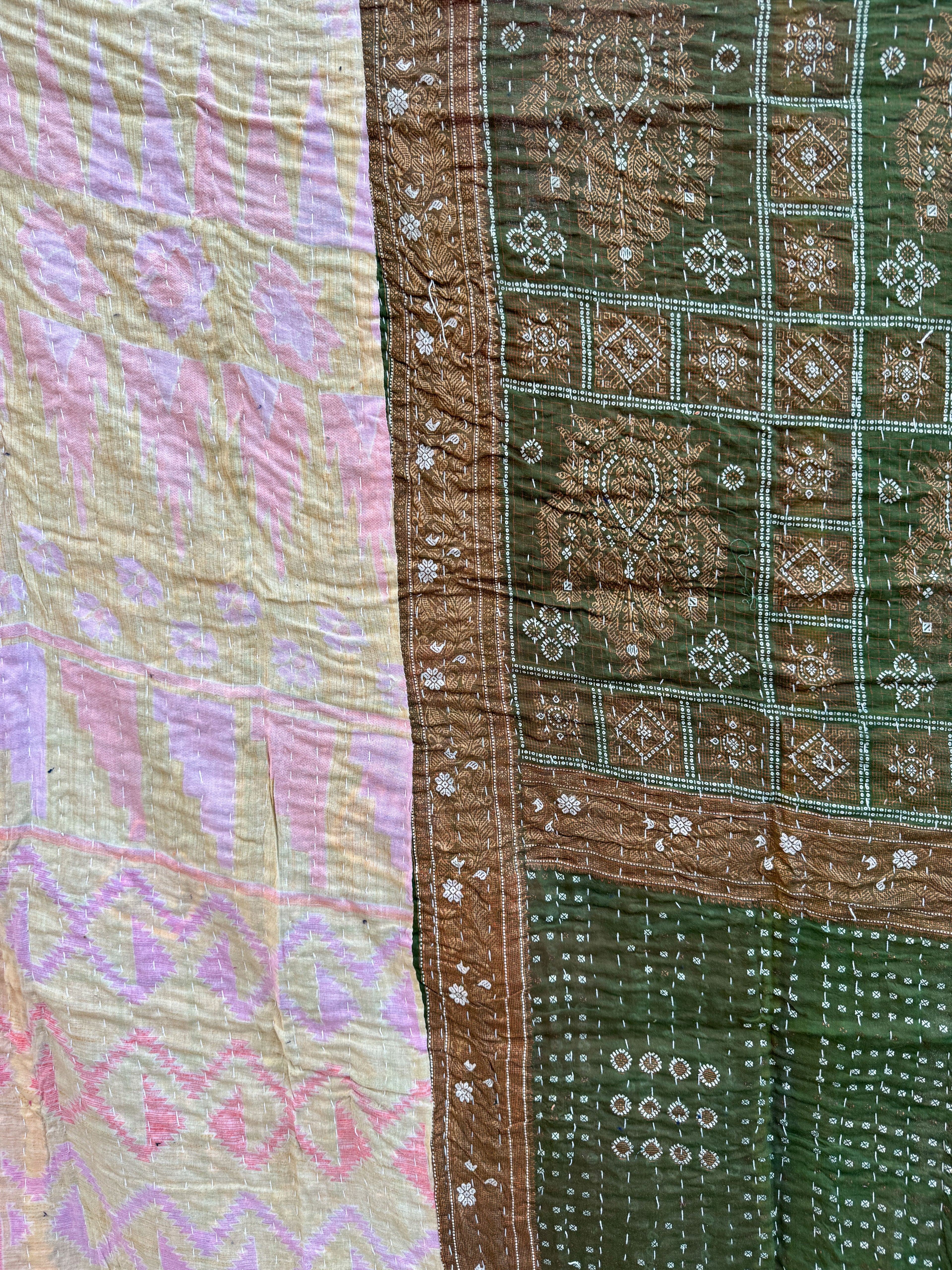 Kantha quilt - BIG stitch 04