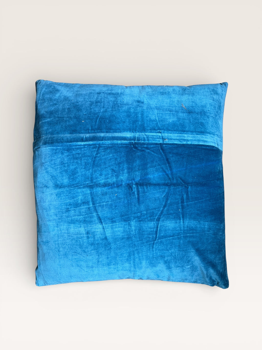 Big cushion - Velvet blockprint Blue