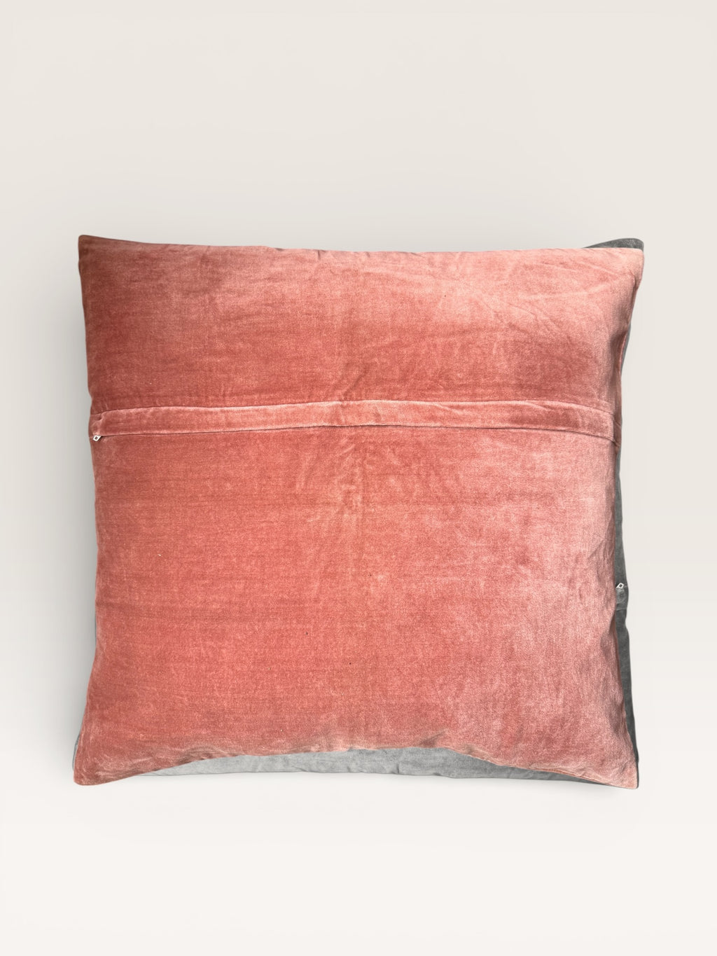 Big cushion - Velvet blockprint Dusty pink