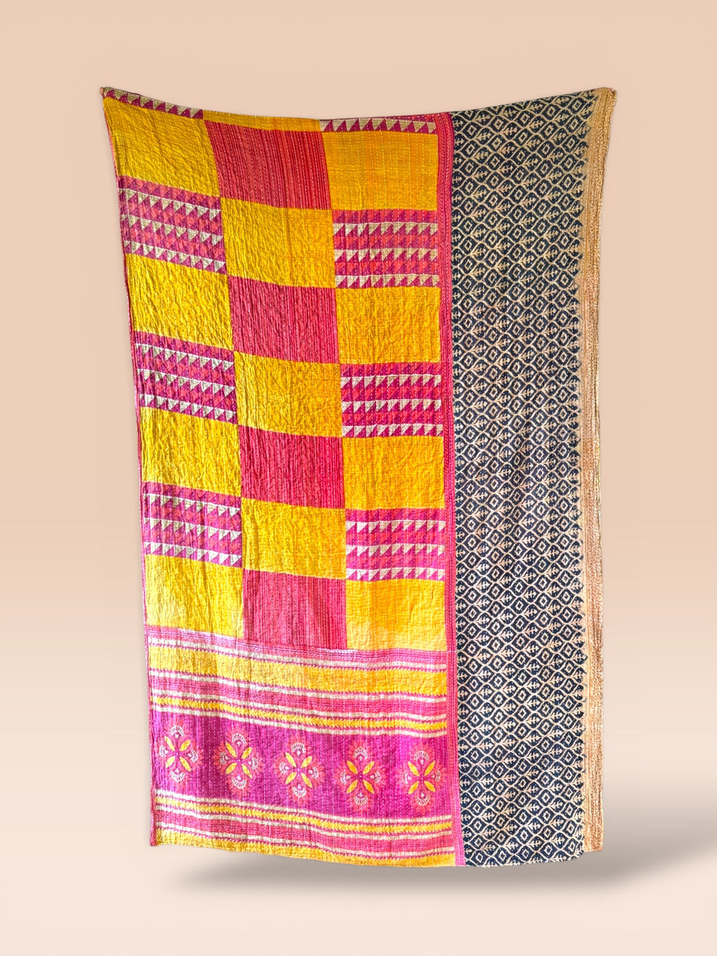 Kantha quilt - BIG stitch 06