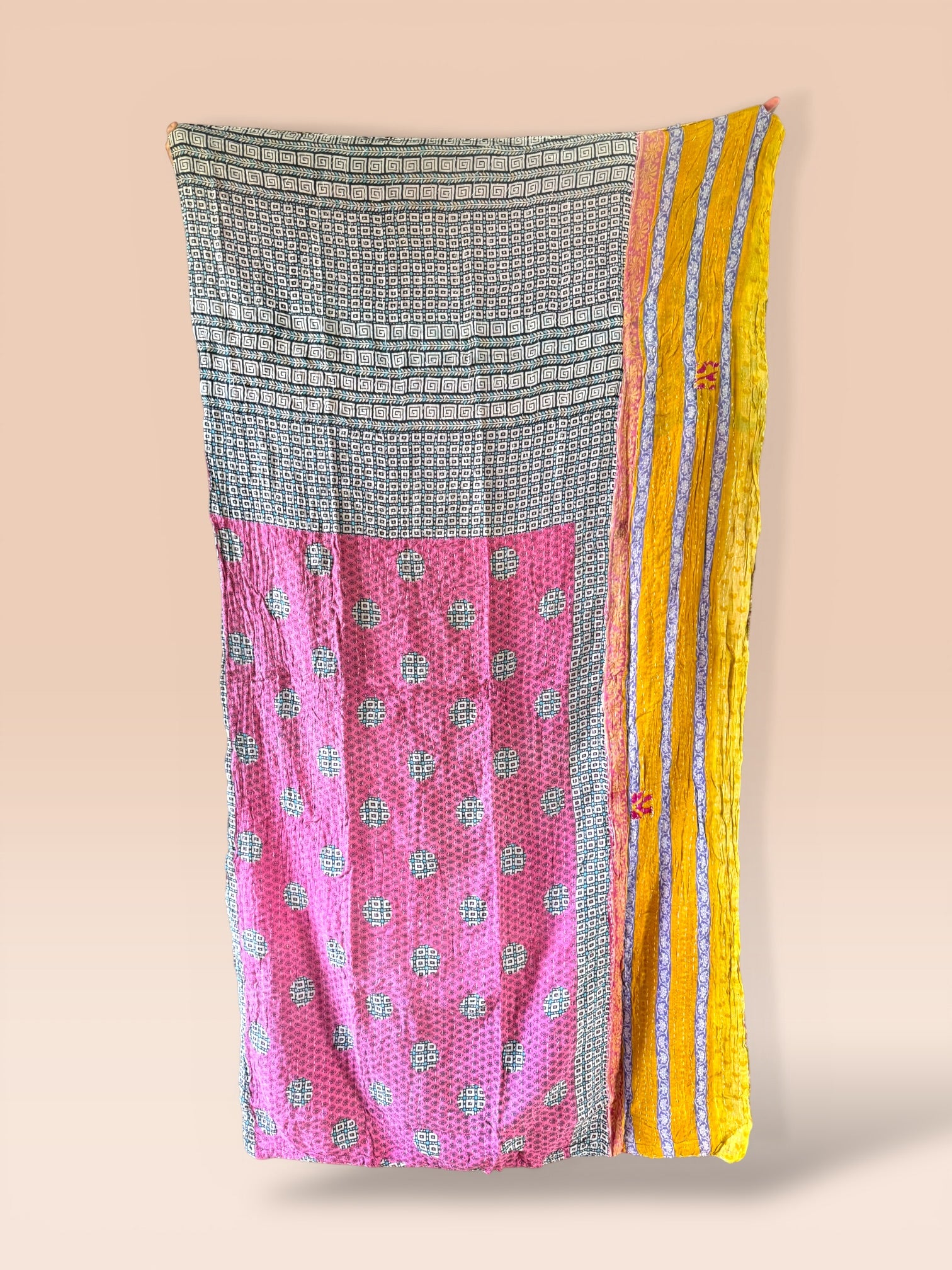 Kantha quilt - BIG stitch 11