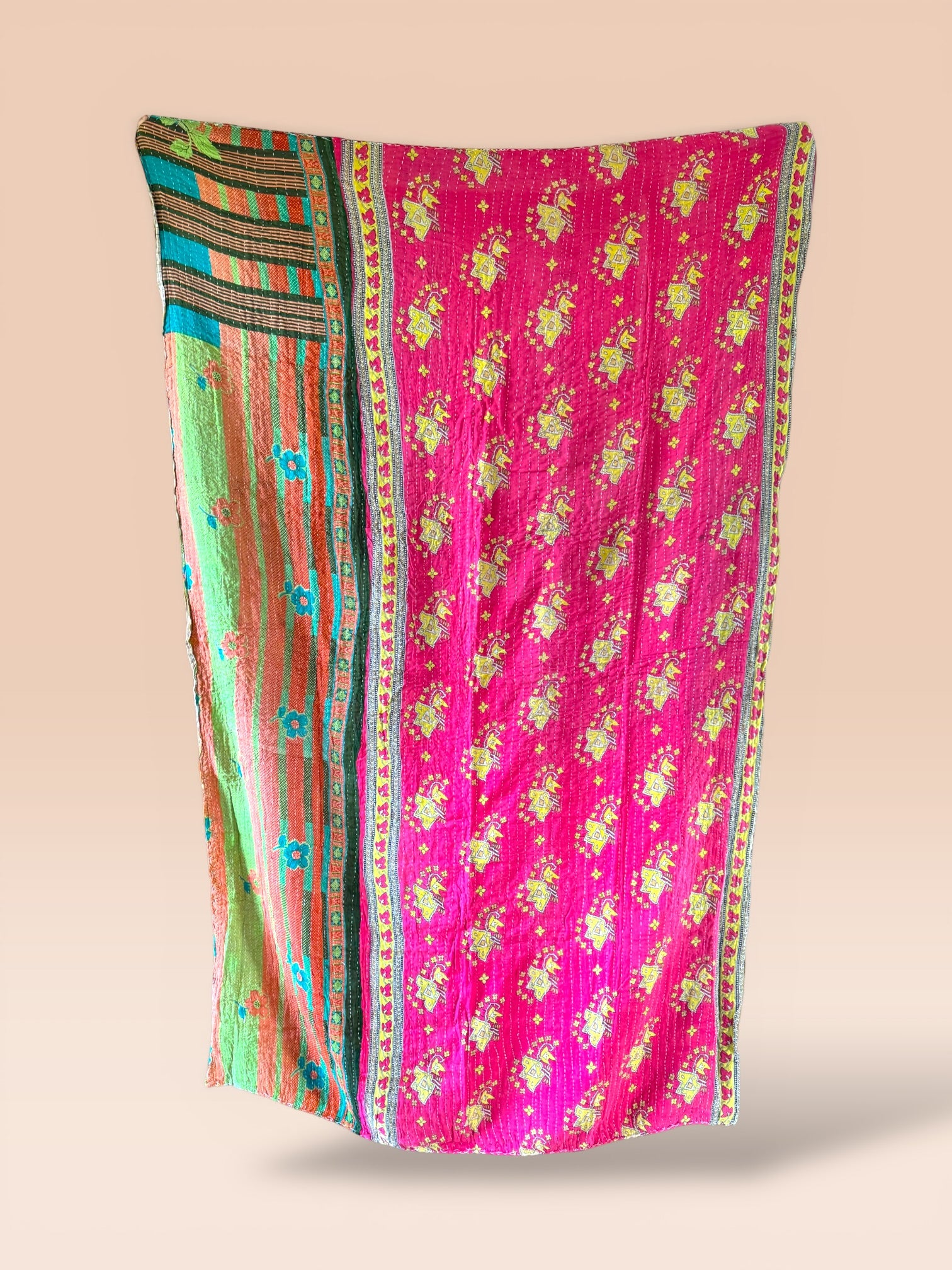 Kantha quilt - BIG stitch 15