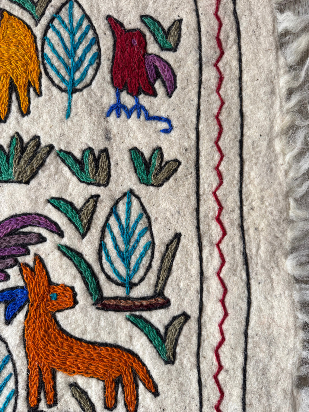 Embroidery Rug felt wool BIG - Animals 5