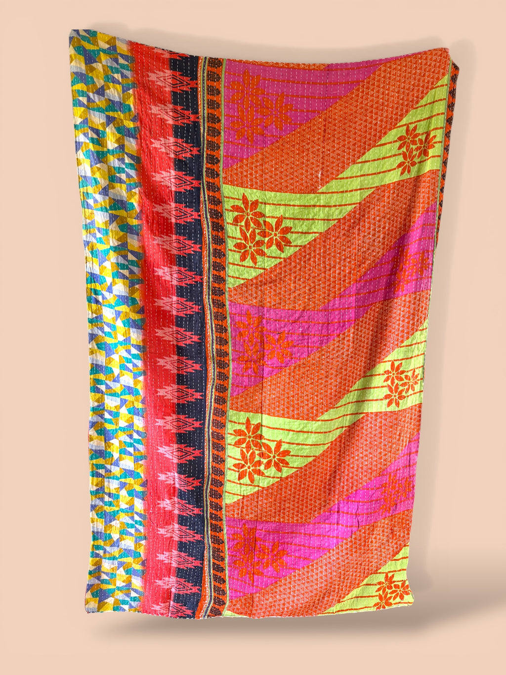 Kantha quilt - BIG stitch 13