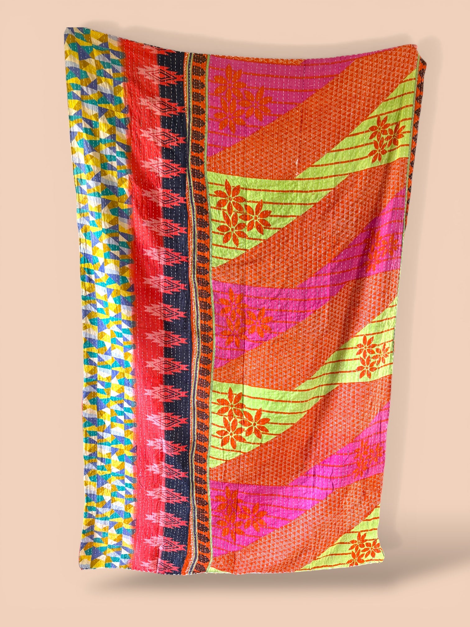 Kantha quilt - BIG stitch 13