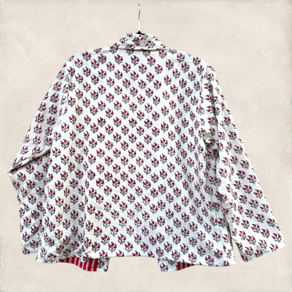 Blockprint Corduroy blazer - Red flower