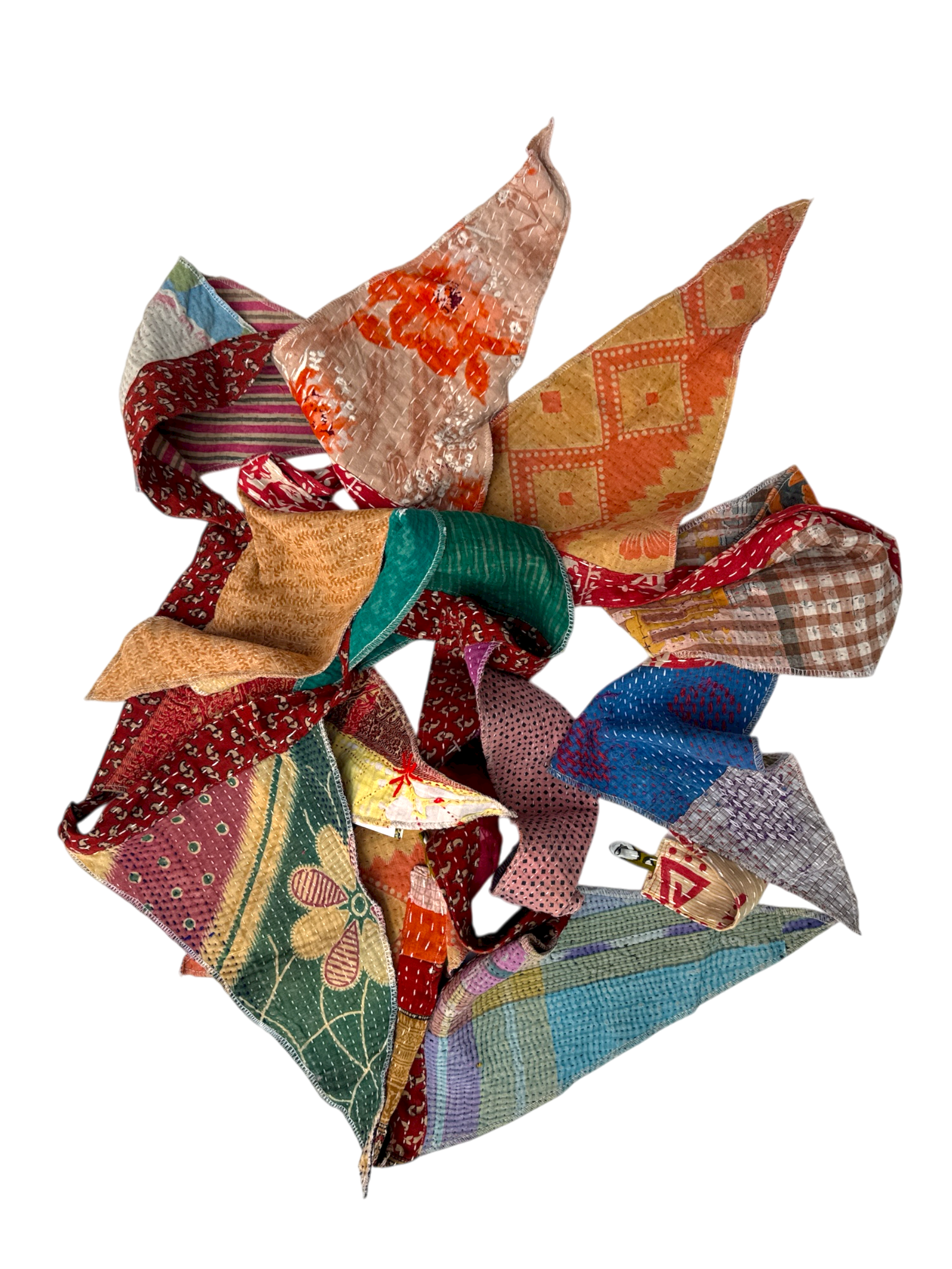 Kantha garlands upcycled / Multi colored