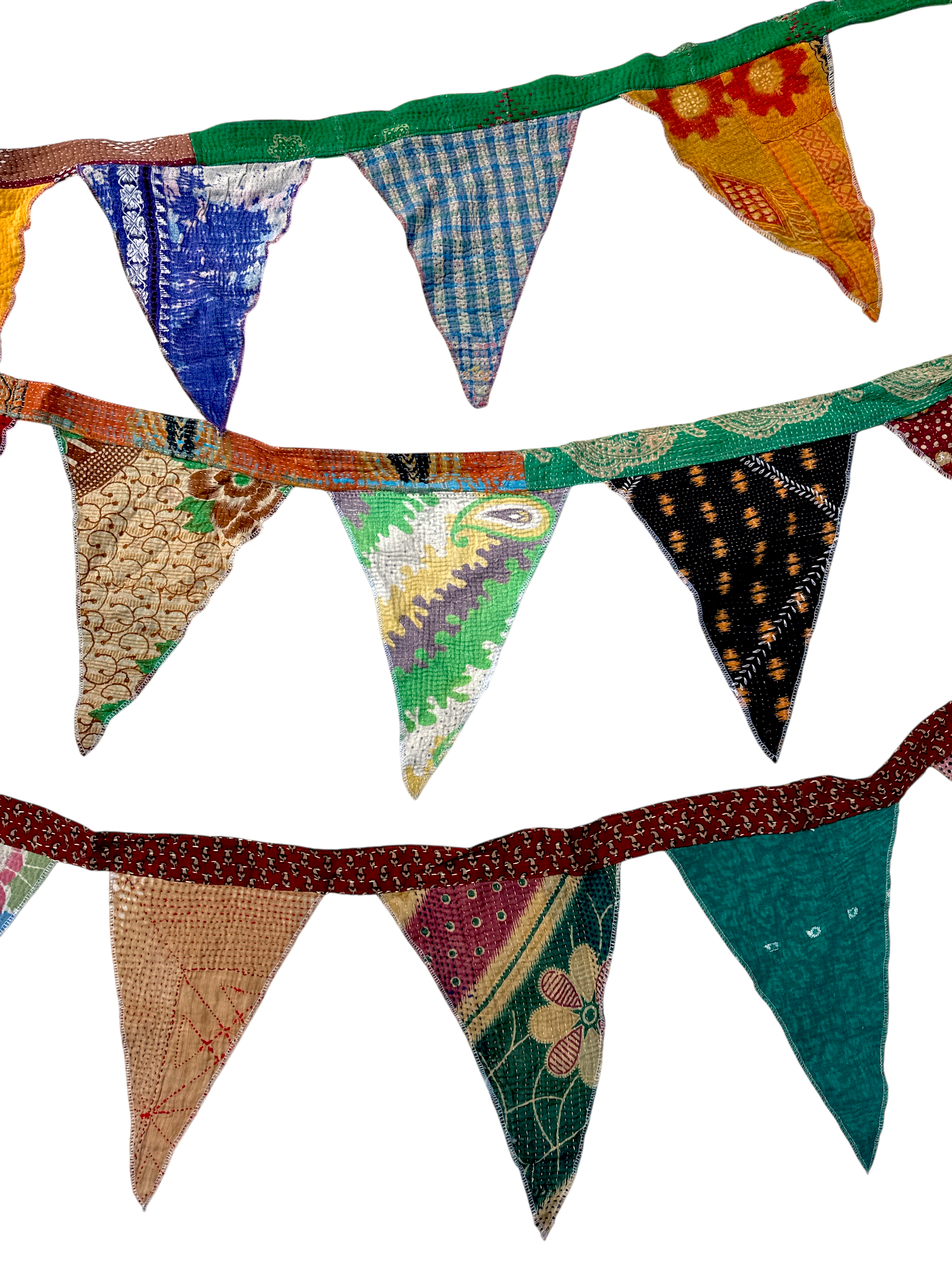 Kantha garlands upcycled / Multi colored