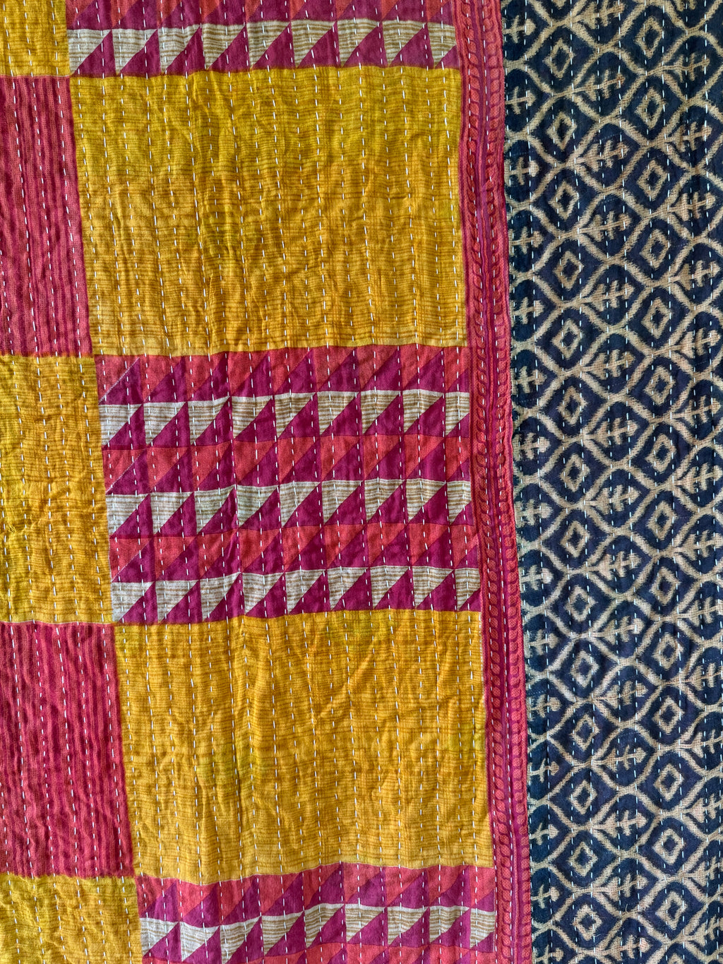 Kantha quilt - BIG stitch 06