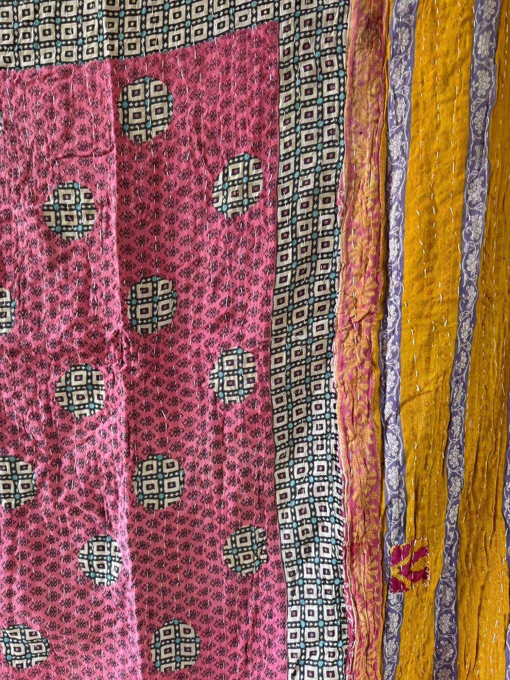 Kantha quilt - BIG stitch 11