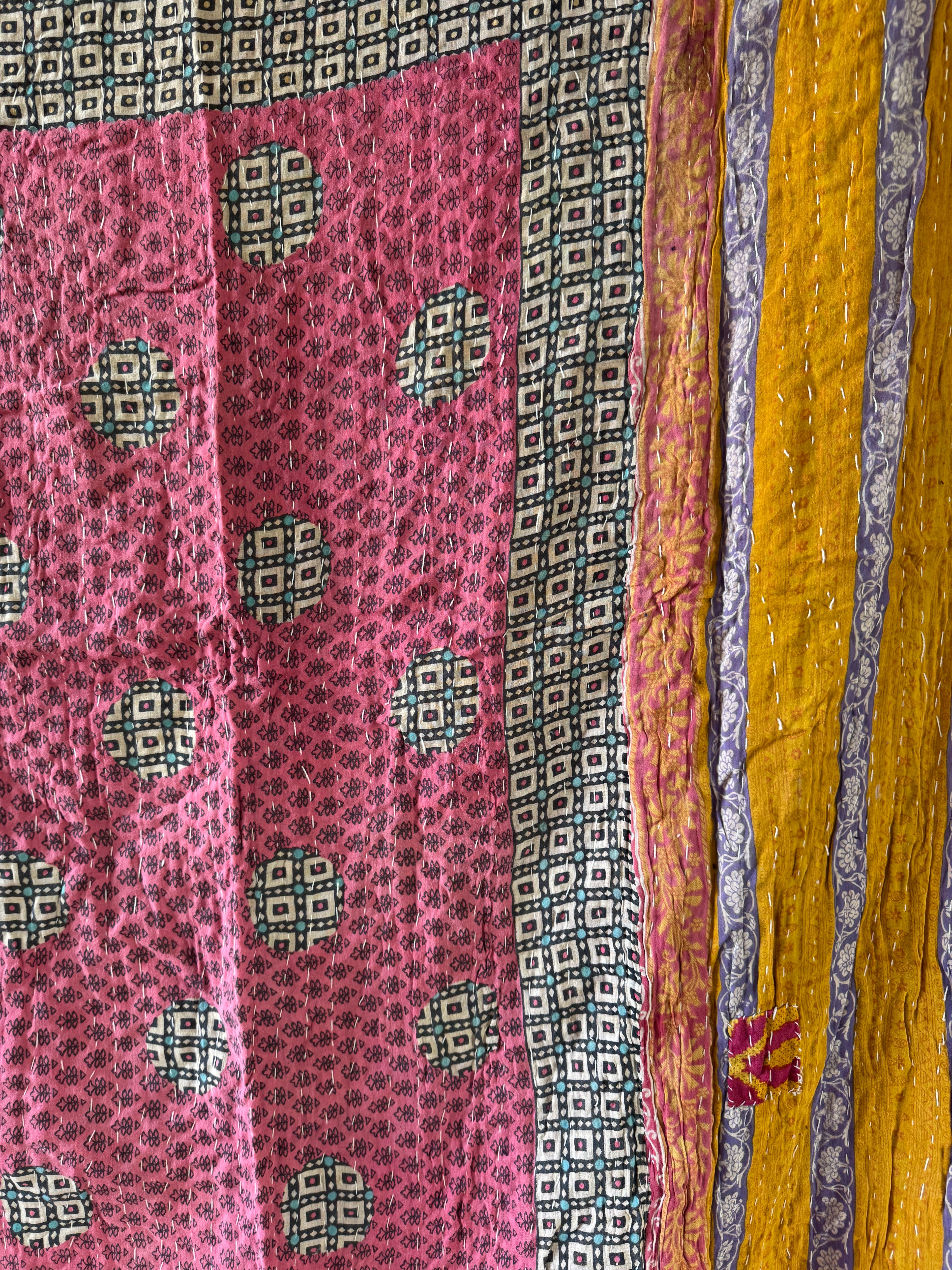 Kantha quilt - BIG stitch 11