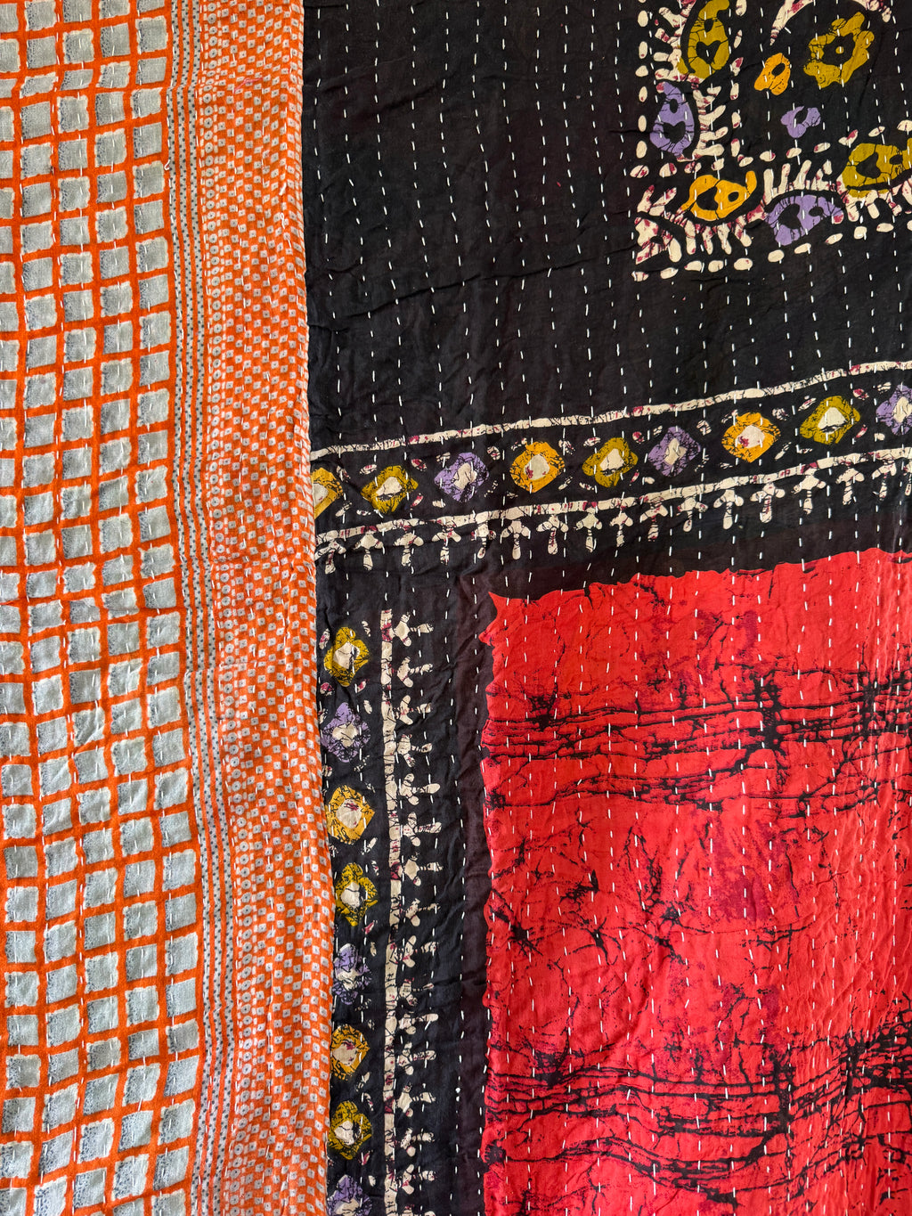 Kantha quilt - BIG stitch 13