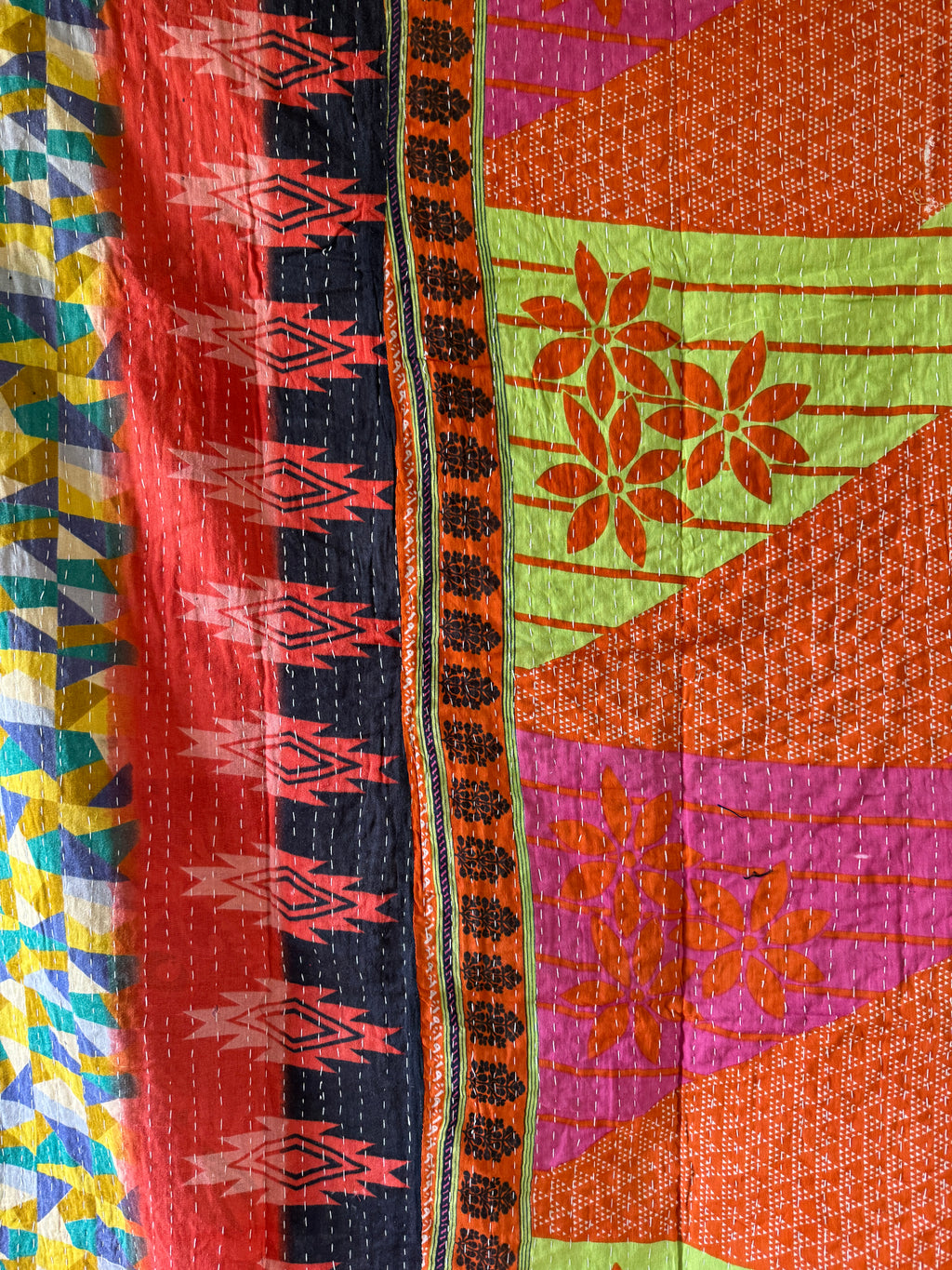 Kantha quilt - BIG stitch 13