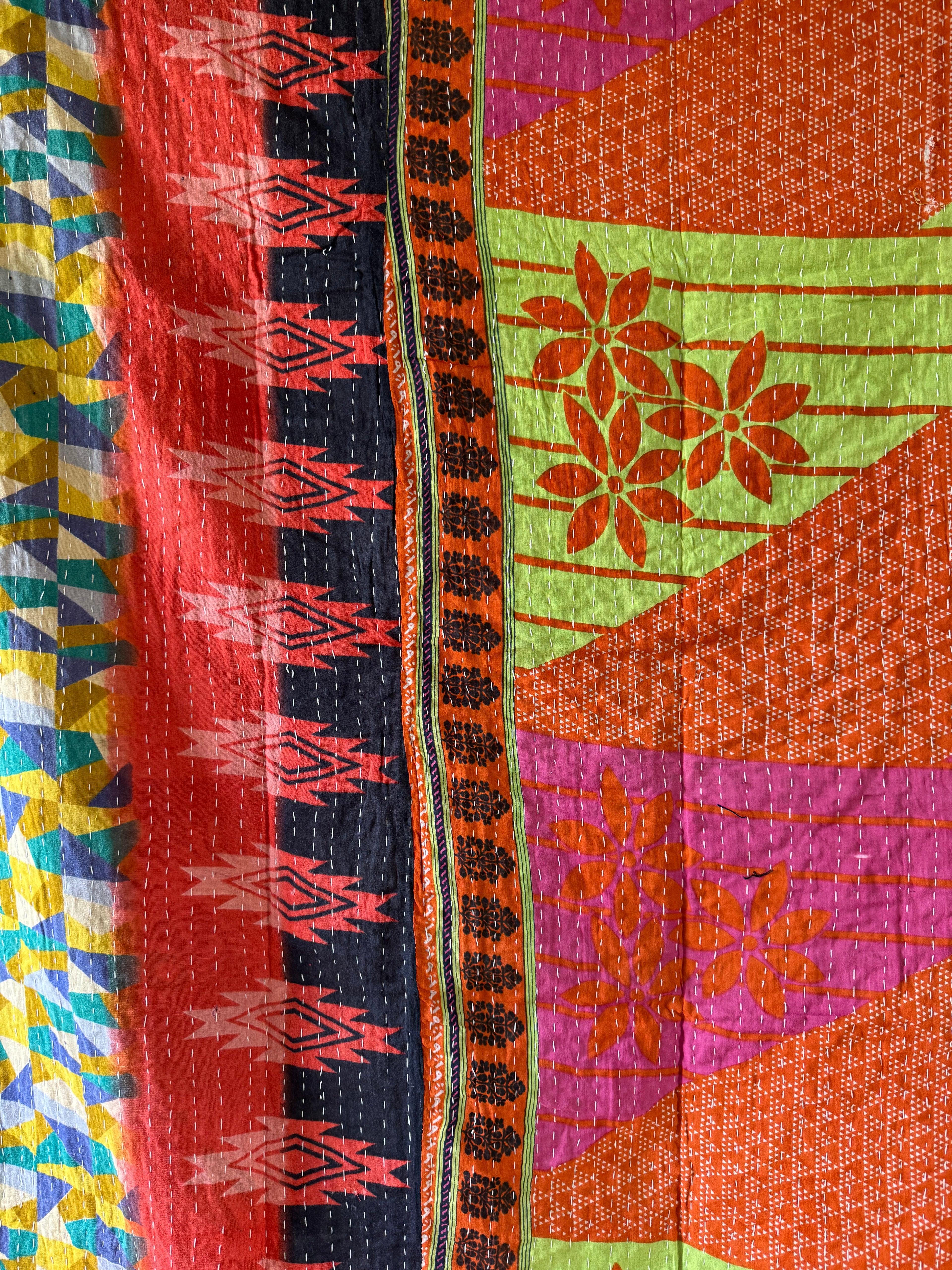 Kantha quilt - BIG stitch 13