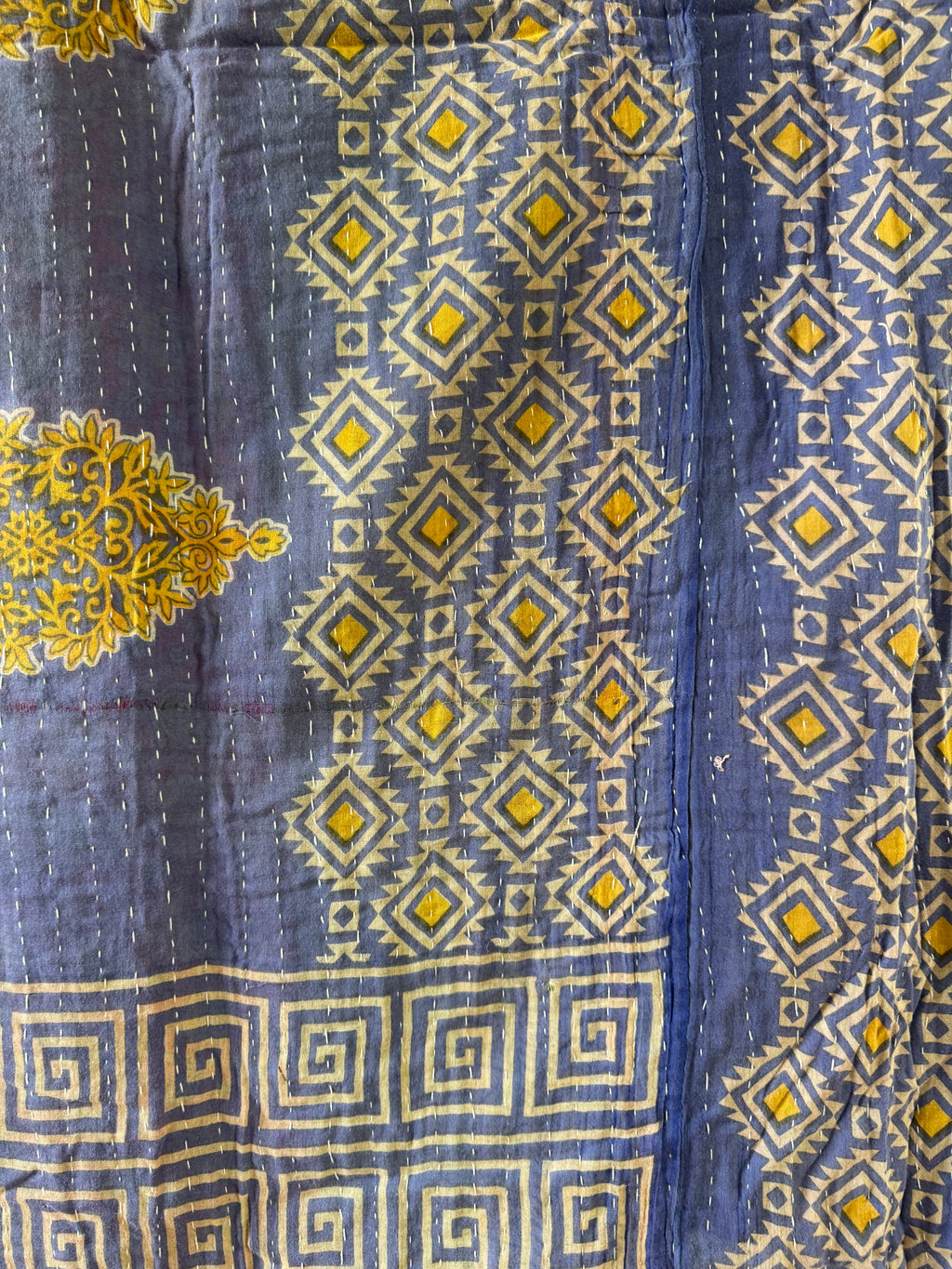 Kantha quilt - BIG stitch 14