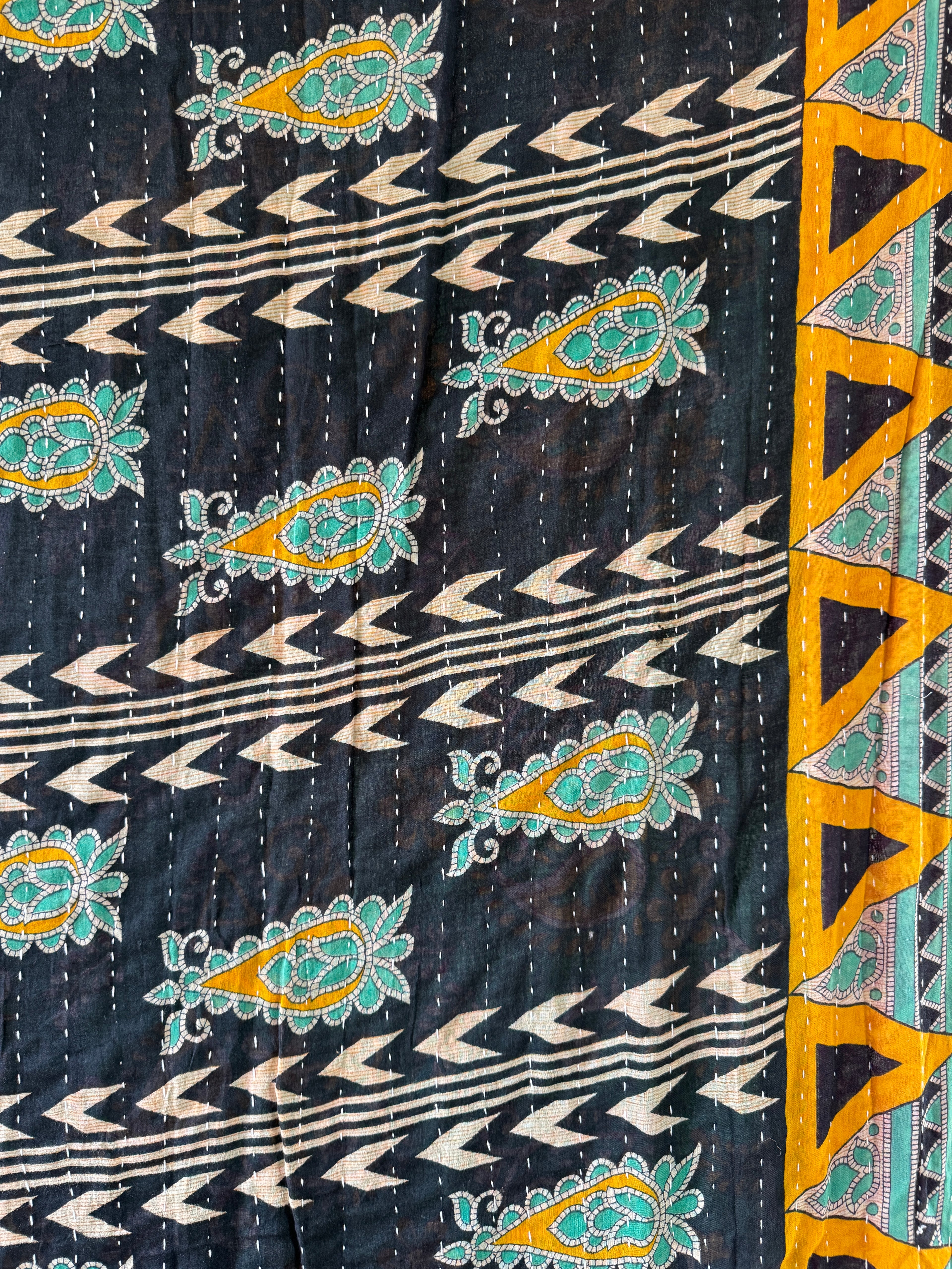 Kantha quilt - BIG stitch 16