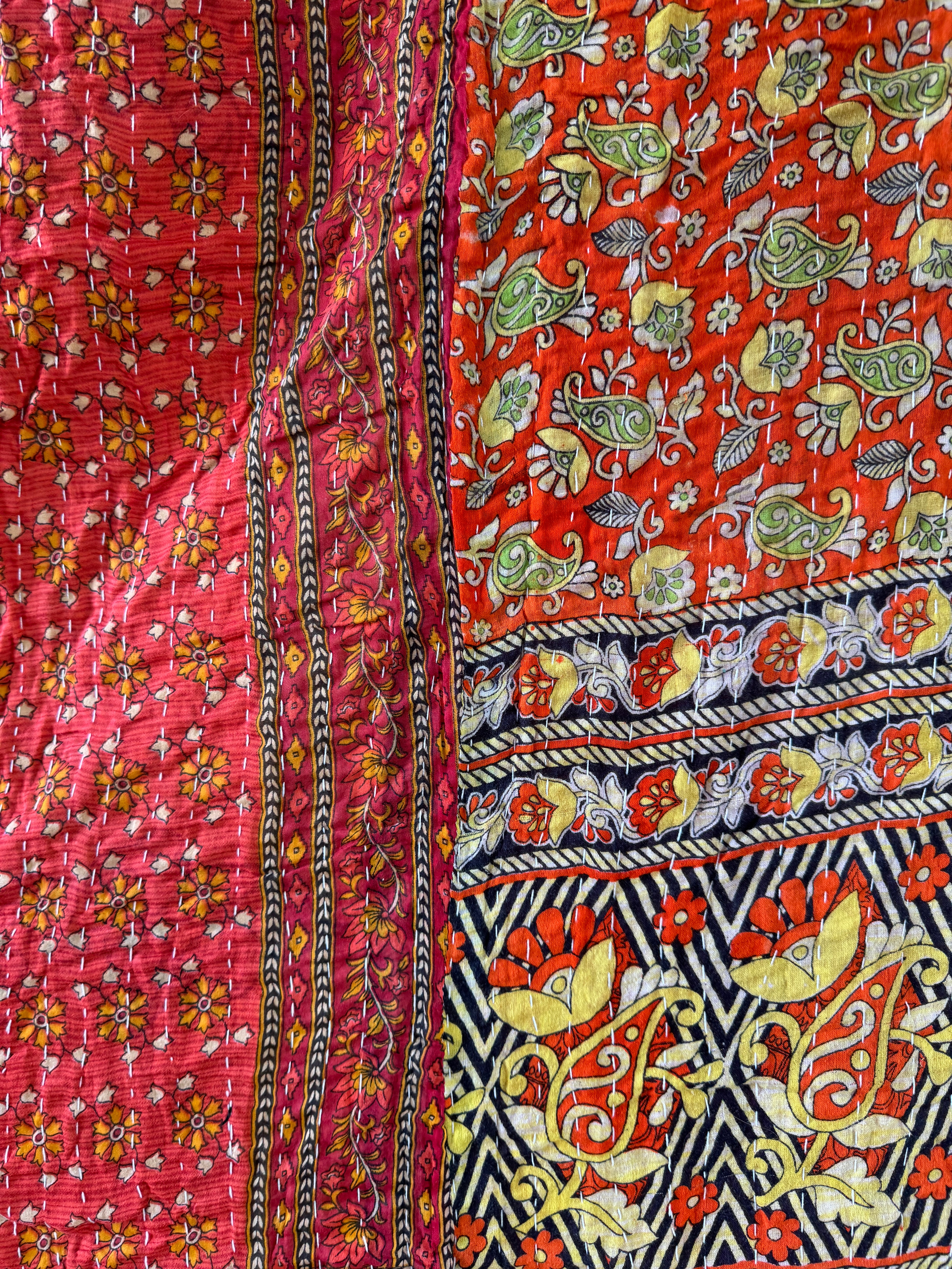 Kantha quilt - BIG stitch 17