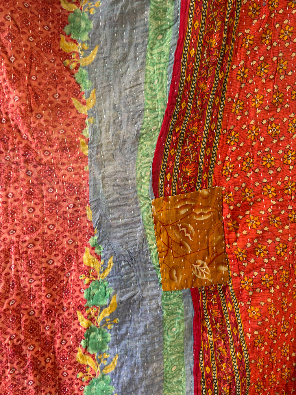 Kantha quilt - BIG stitch 17