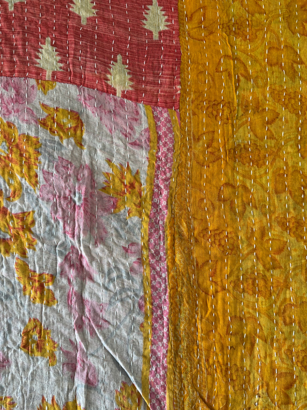 Kantha quilt - BIG stitch 18