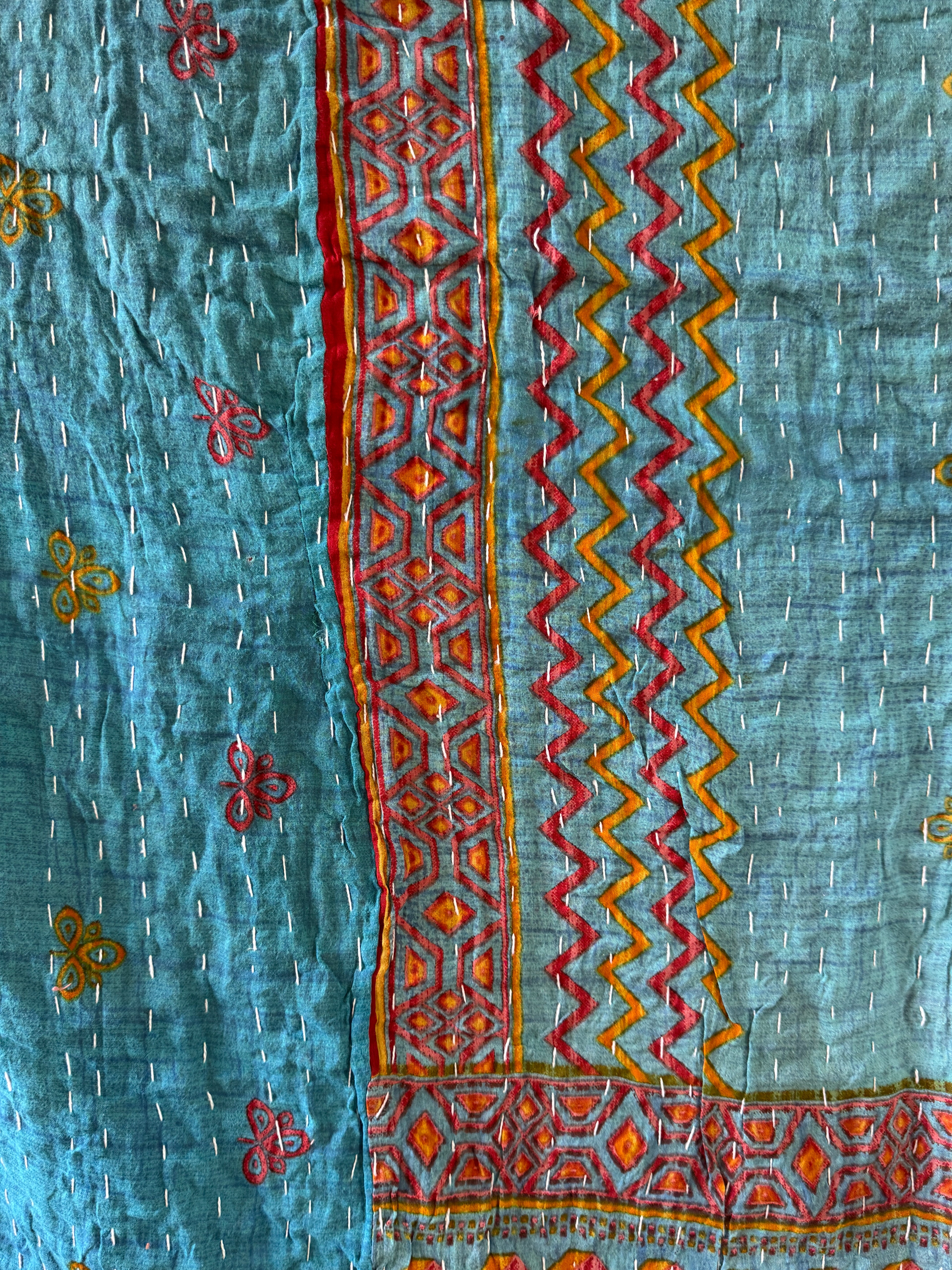 Kantha quilt - BIG stitch 19