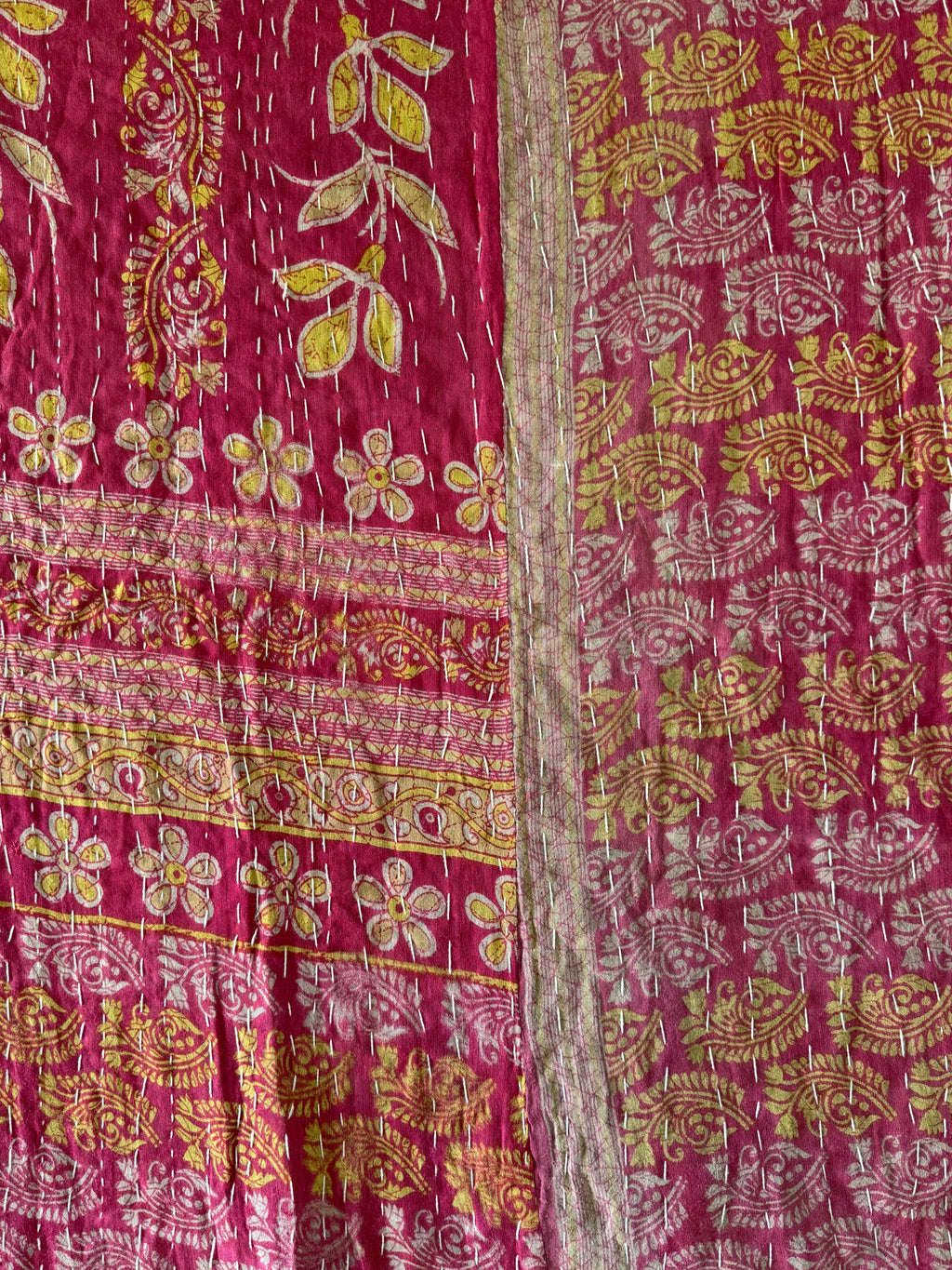 Kantha quilt - BIG stitch 19