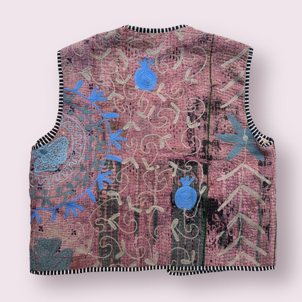 Waistcoat Kantha/Blockprint teddy 021