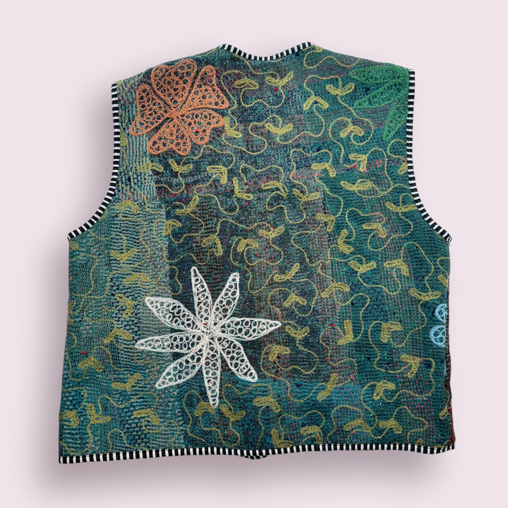 Waistcoat Kantha/Blockprint teddy 020