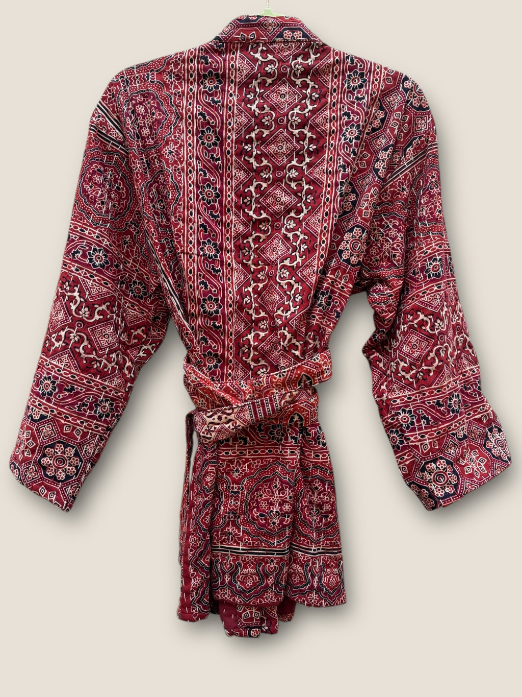 Ajrakh blockprint kantha jacket / Burgundy