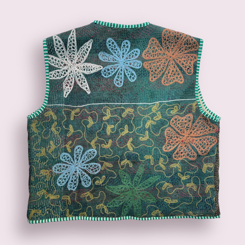 Waistcoat Kantha/Blockprint teddy 016