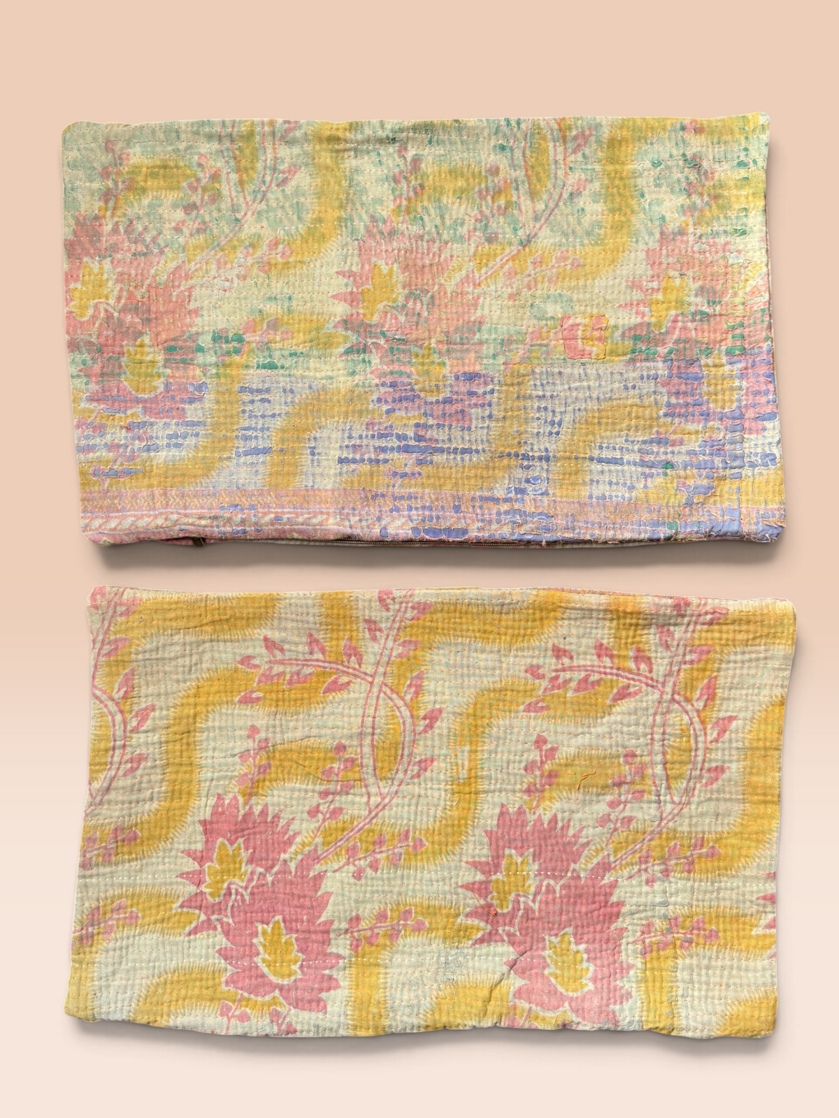 Kantha Cushion cover - Set of 2 (pastel)