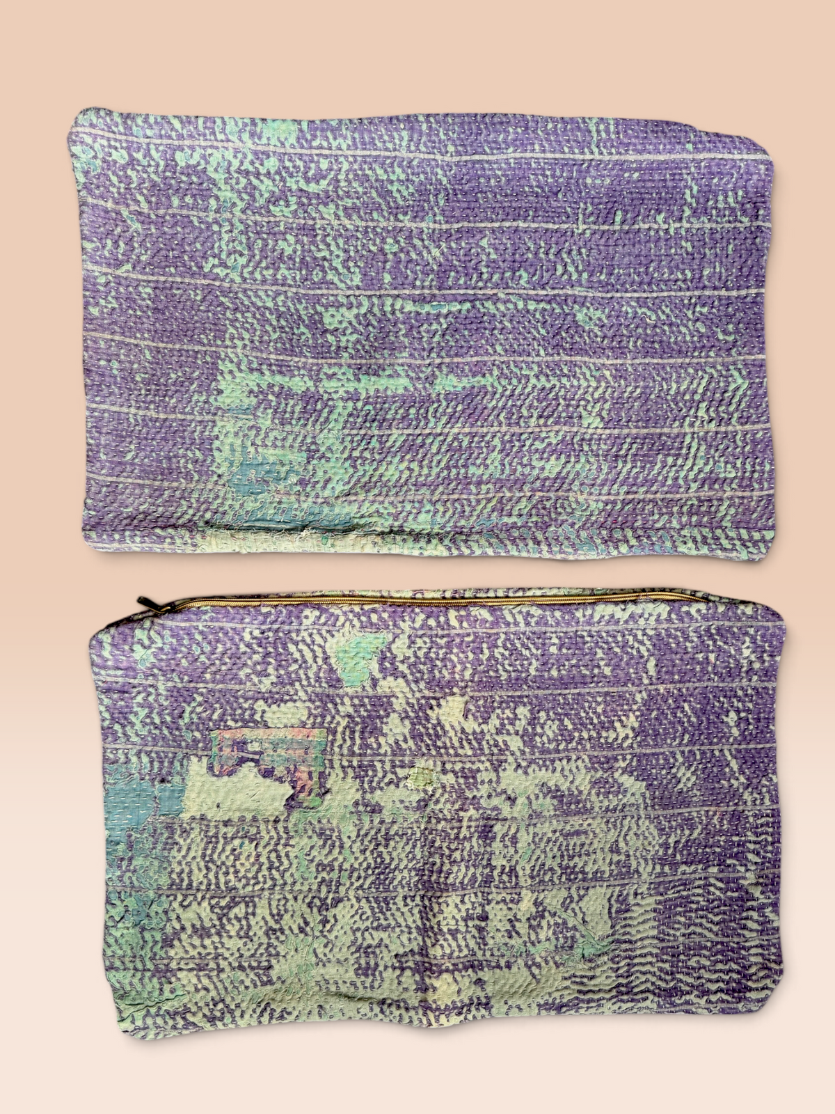 Kantha Cushion cover - Set of 2 (Purple Aqua)