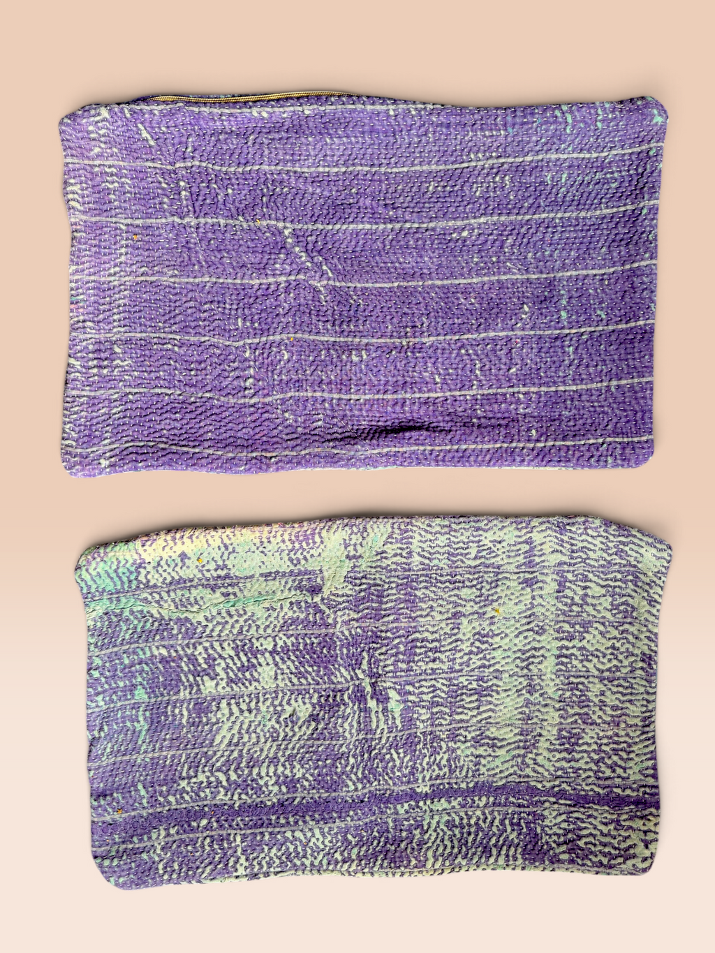 Kantha Cushion cover - Set of 2 (Purple Aqua)