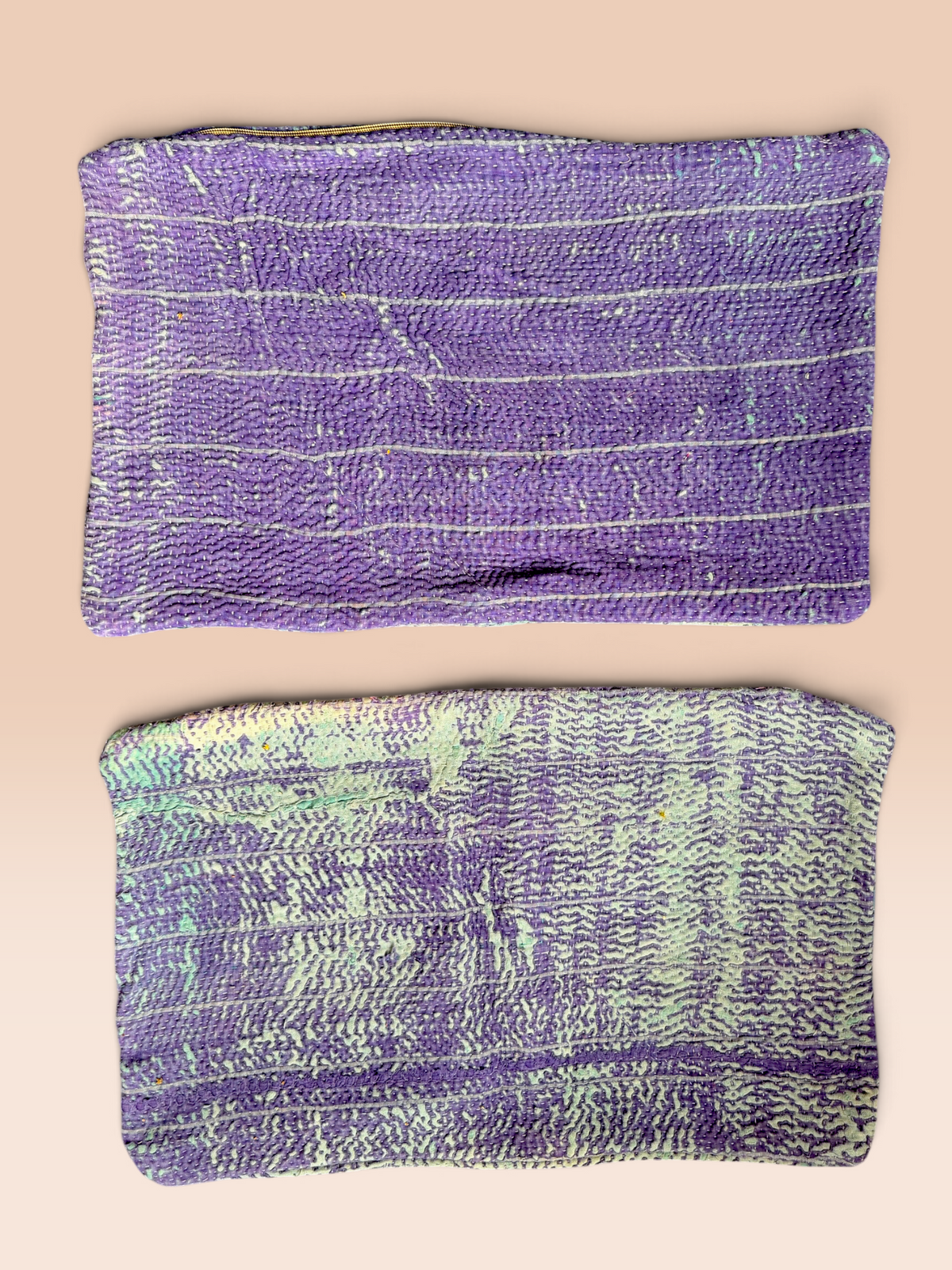 Kantha Cushion cover - Set of 2 (Purple Aqua)