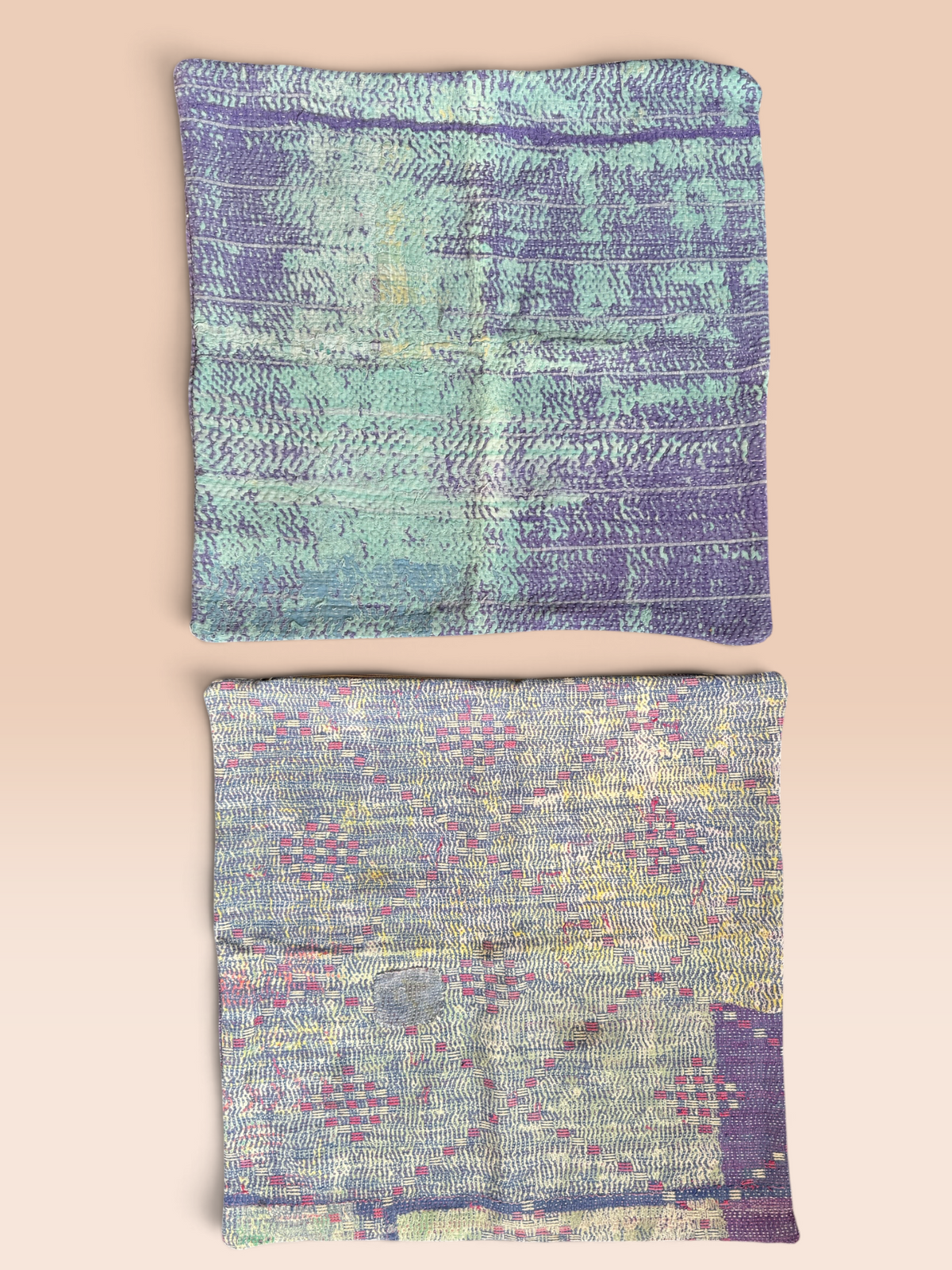 Kantha Cushion cover - Set of 2 (purple)