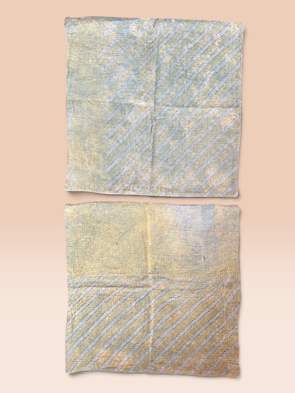 Kantha Cushion cover - Set of 2 (Pastel Grey)
