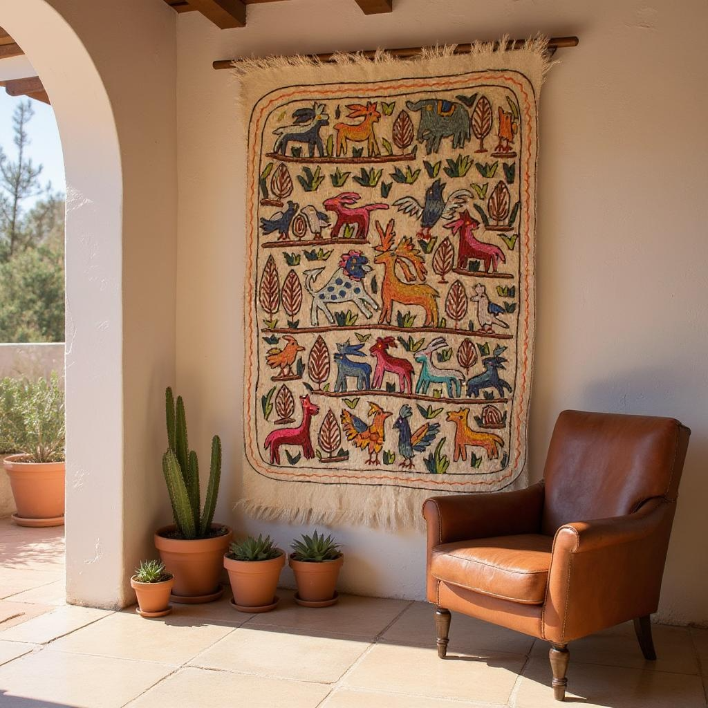 Embroidery Rug felt wool BIG - Animals 5