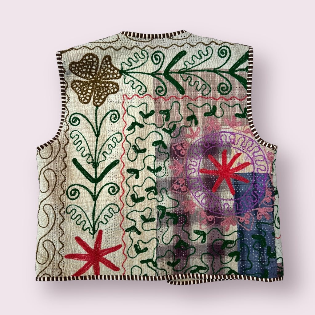 Waistcoat Kantha/Blockprint teddy 015