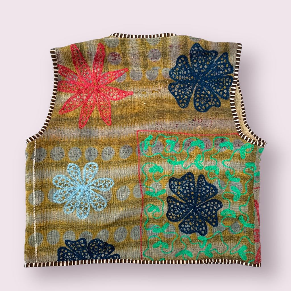 Waistcoat Kantha/Blockprint teddy 014